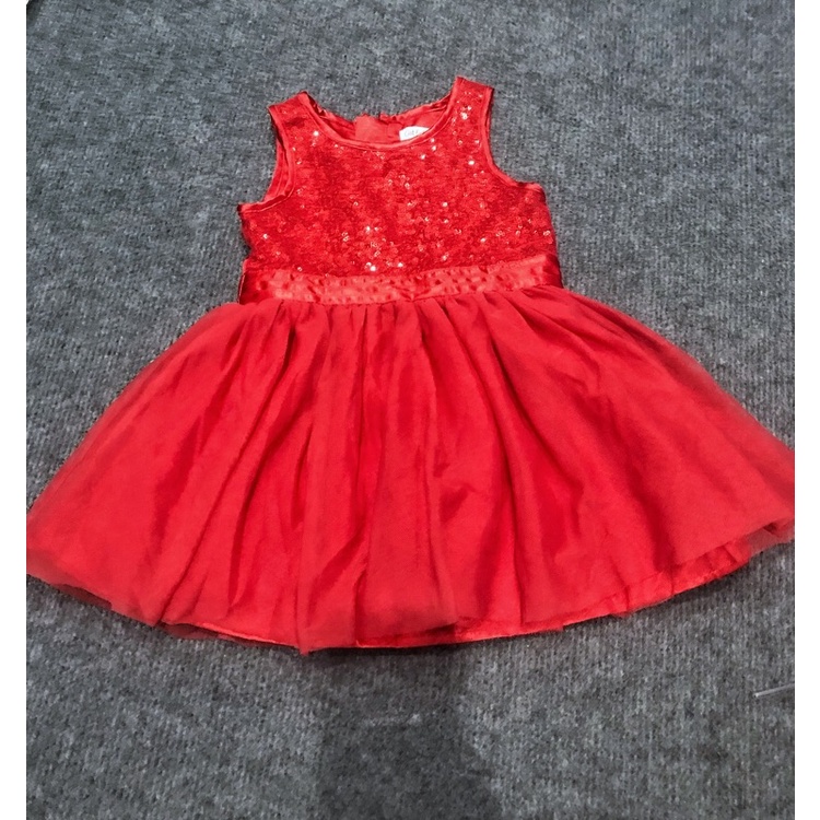 Đầm đỏ công chúa vnxk size 12, 18m