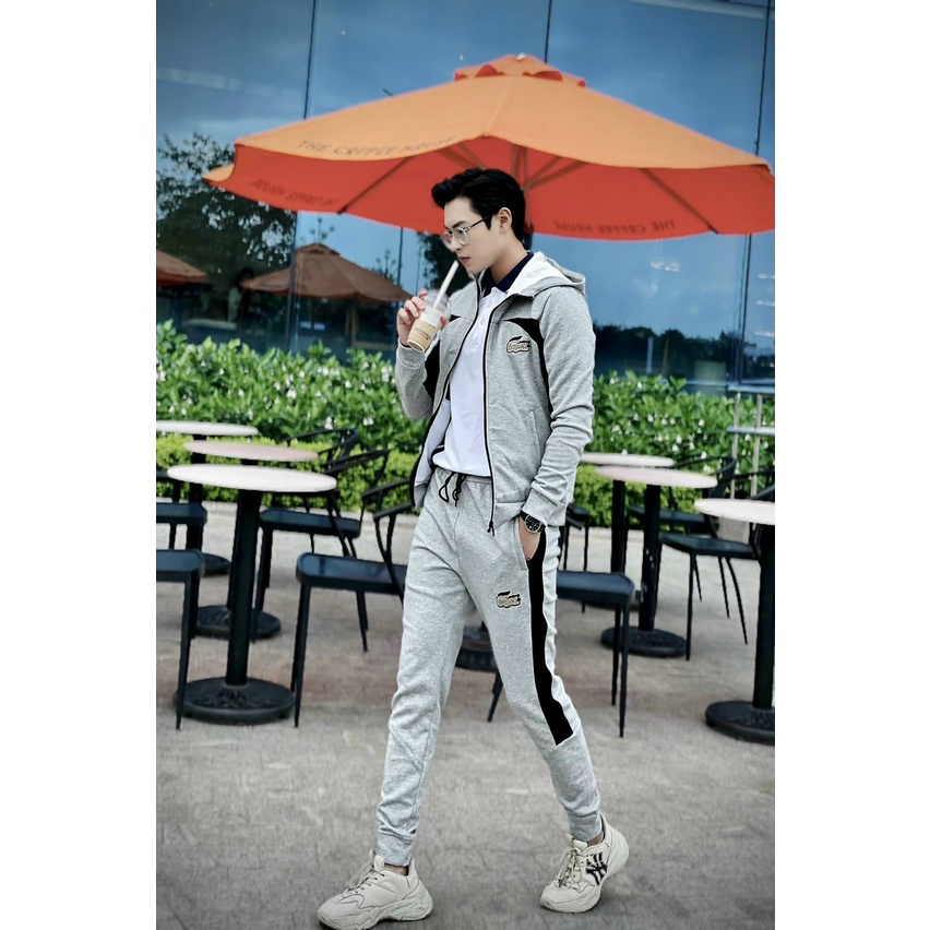 Bộ quần áo thể thao nam "Lacos" nỉ xước cao cấp mùa đông  Hàng loại 1 Bộ thu đông nam mặc nhà dài tay dày dặn