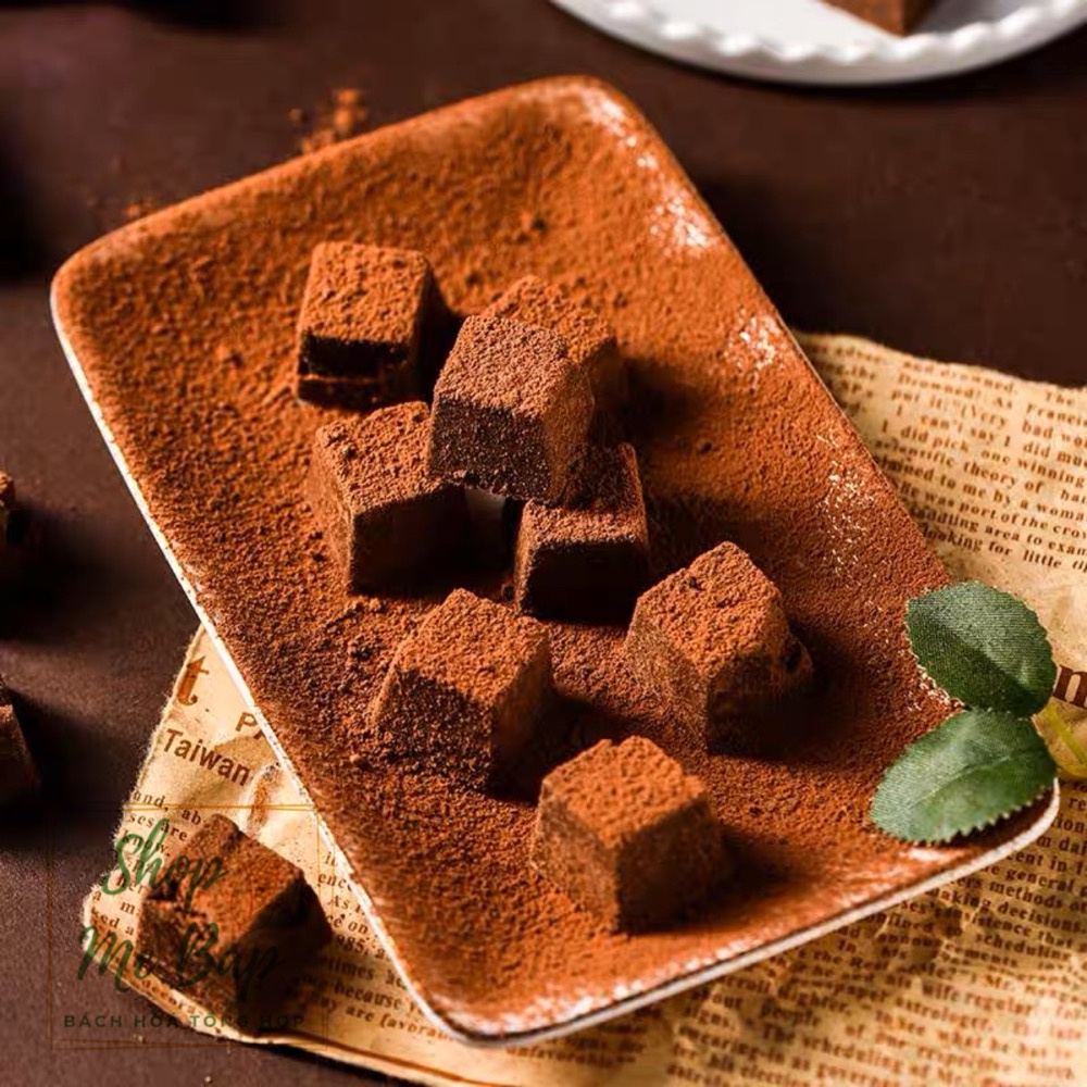 Bánh Nama Socola 408g - Sôcôla Tươi Nhân Trái Cây - Socola Đen Truffle hộp Vuông