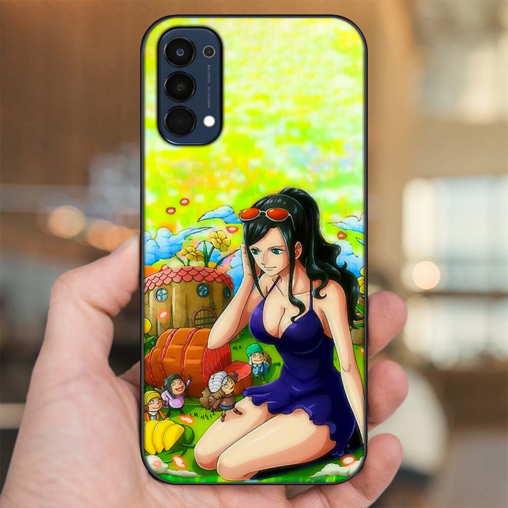 Ốp lưng Oppo Reno 4 viền đen in hình Nico Robin One Piece Đảo Hải Tặc