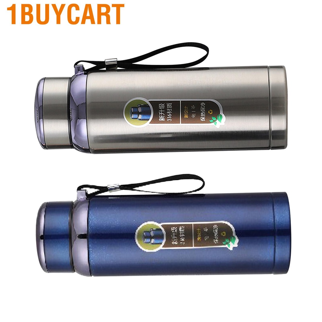 1buycart 1000ml Insulated Bottle Wide Mouth Stainless Steel Tea with Removable Filter for Office