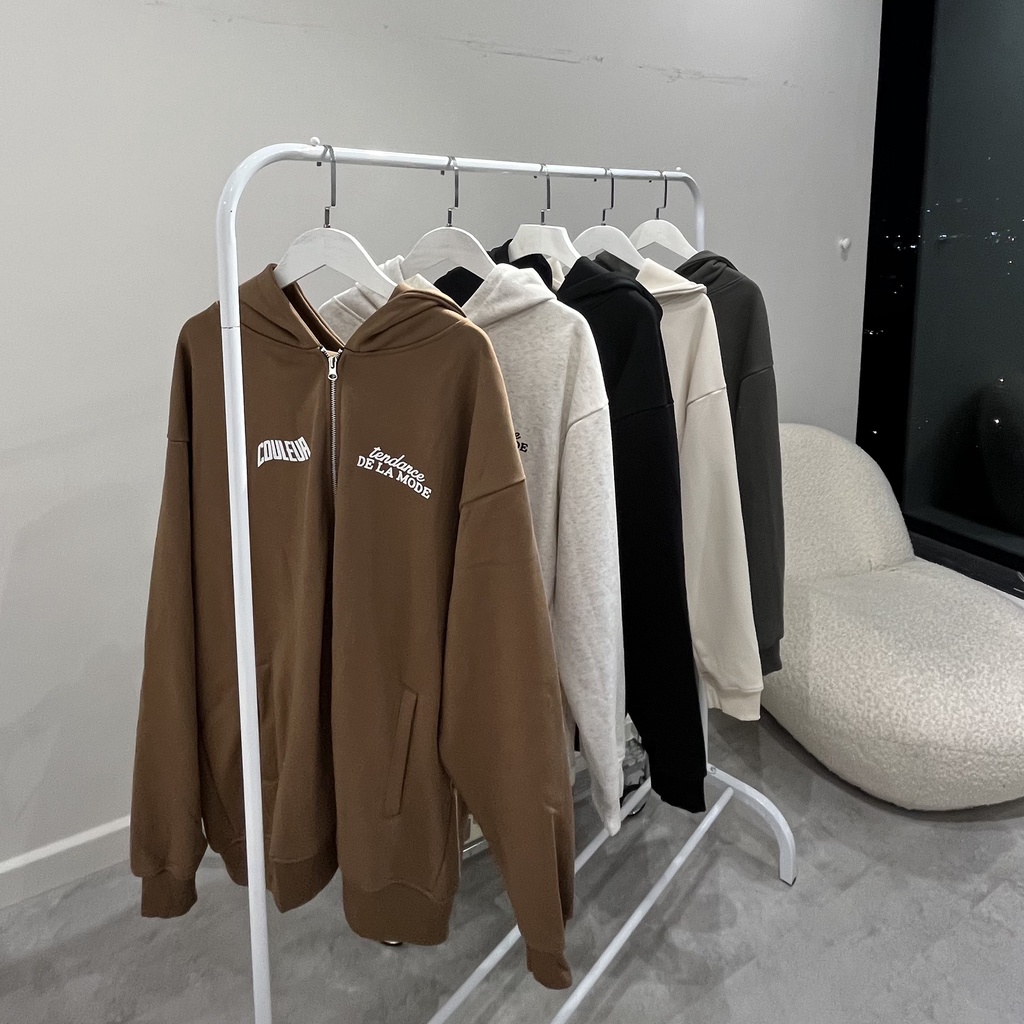 ÁO KHOÁC NỈ HOODIE ZIP BASIC COULEUR TENDANCE LOCAL BRAND HD01