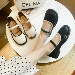 Giày Marry quai ngang phối viền vintage điệu đà xinh xắn trẻ trung - L3