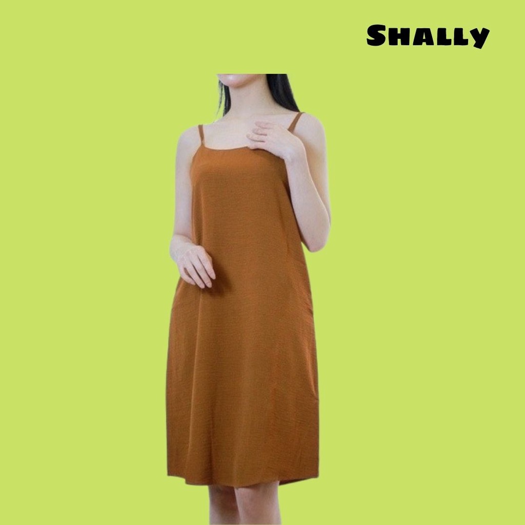 {69:S11}Váy 2 dây dài suông - chất đũi lụa trơn basic nữ
