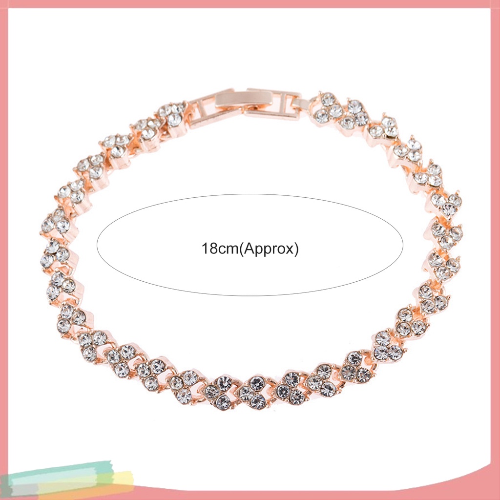 Vòng Tay Nữ Đính Pha Lê Giả Hình Trái Tim Lấp Lánh Dễ Phối Đồ Thời Trang