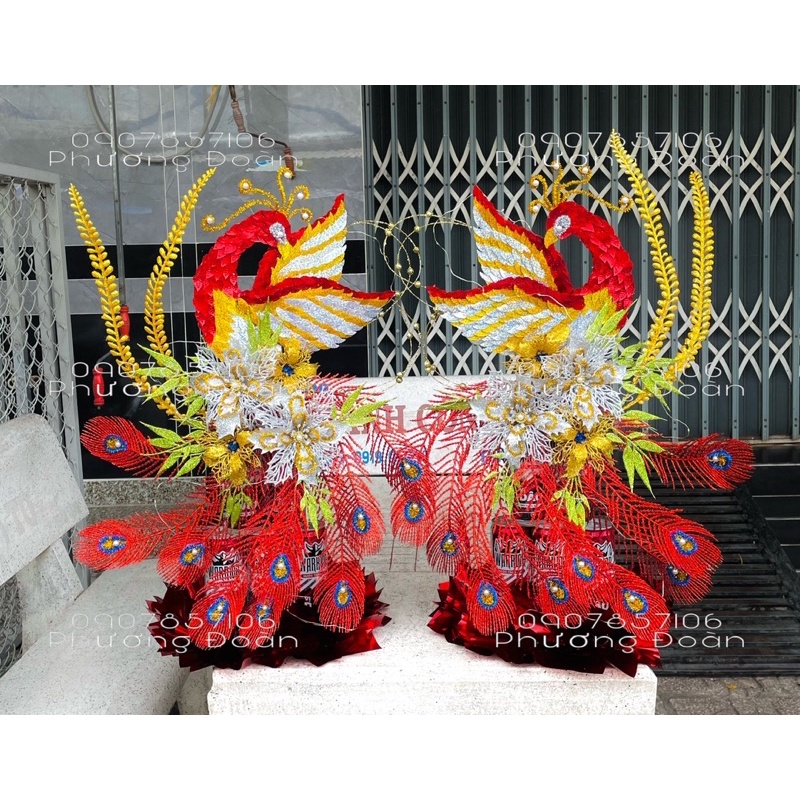 Cặp 2 cánh công không kèm đầu cho tháp oản