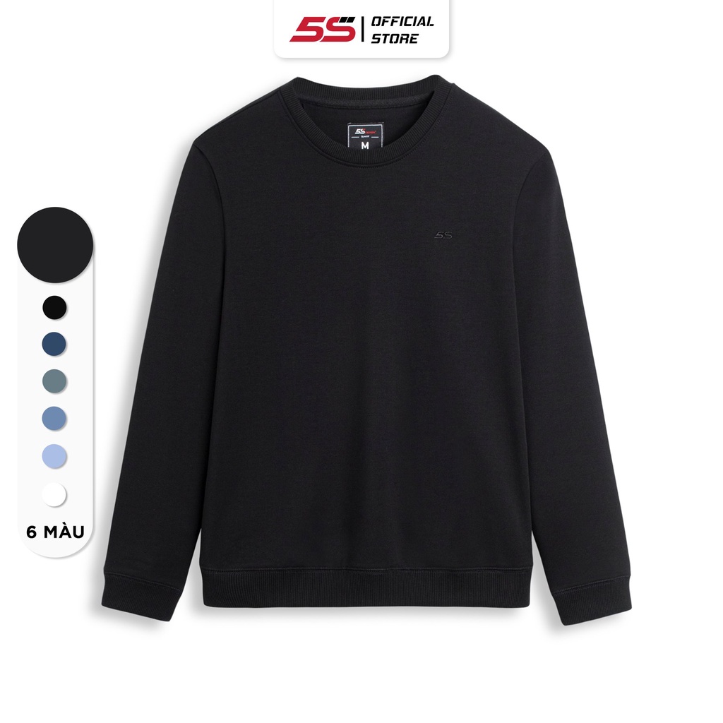 Áo Nỉ Nam Trơn Thêu Logo 5S (6 màu), Chất Cotton Mềm Mại, Giữ Ấm, Phong Cách Hiện Đại (ANO22047)