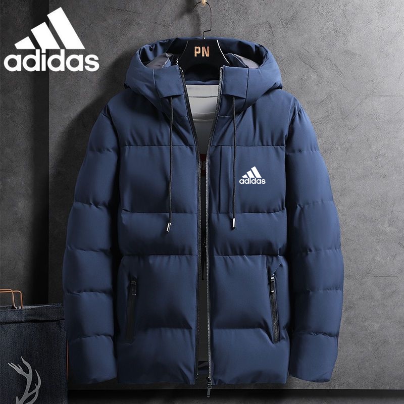 Áo Khoác Phao Adidas Có Mũ Trùm Chất Liệu Cotton Dày Dặn Ấm Áp Thời Trang Mùa Đông Dành Cho Bé Trai