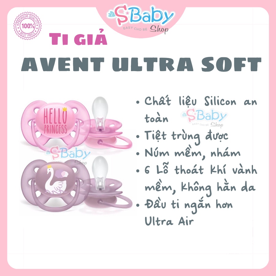 Ti Giả Philips Avent Ultra Air/ Ultra Soft - Ty Giả Chỉnh Nha Thông Khí Chống Đầy Hơi Cho Bé