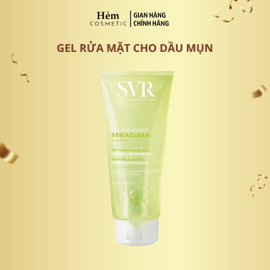 Gel rửa mặt dành cho da dầu mụn SVR Sebiaclear Gel Moussant 55ml/200ml/400ml - Hẻm Cosmetic