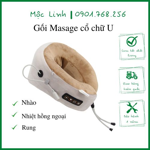 Gối Massage Vòng Cổ Chữ U 360 Đa Năng - Hỗ Trợ Mát Xa Vùng Cổ