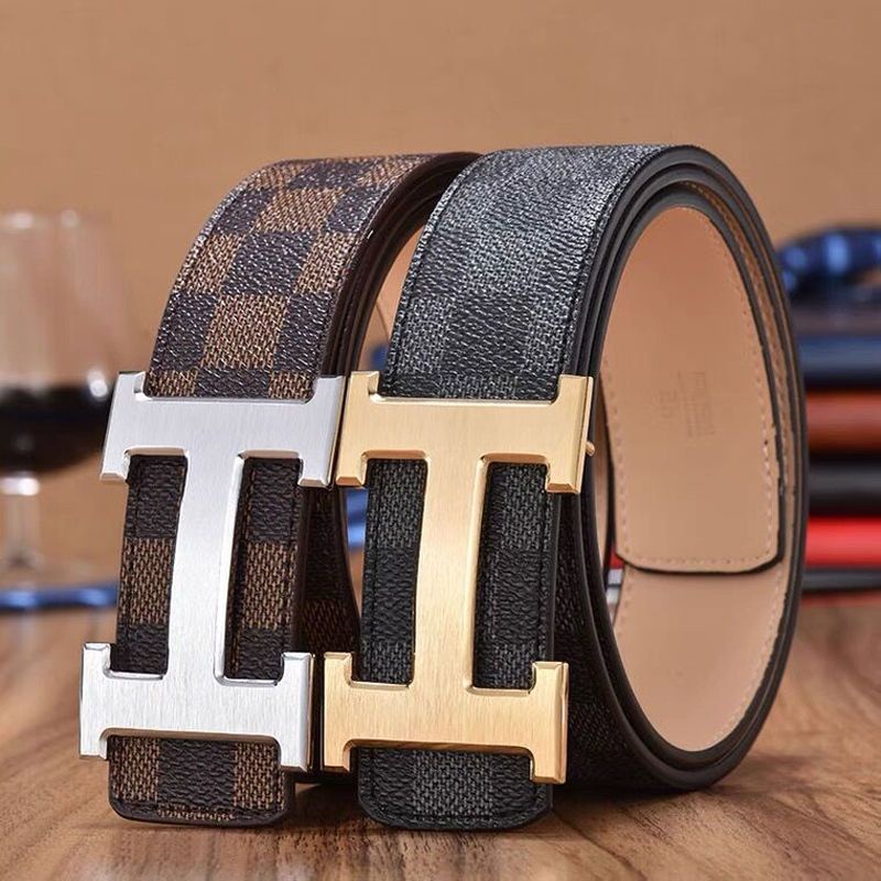 Dây Nịt Da Thật Cài Khóa Chữ H Phong Cách Hàn Quốc Thời Trang Cho Nam Giới Trung Niên