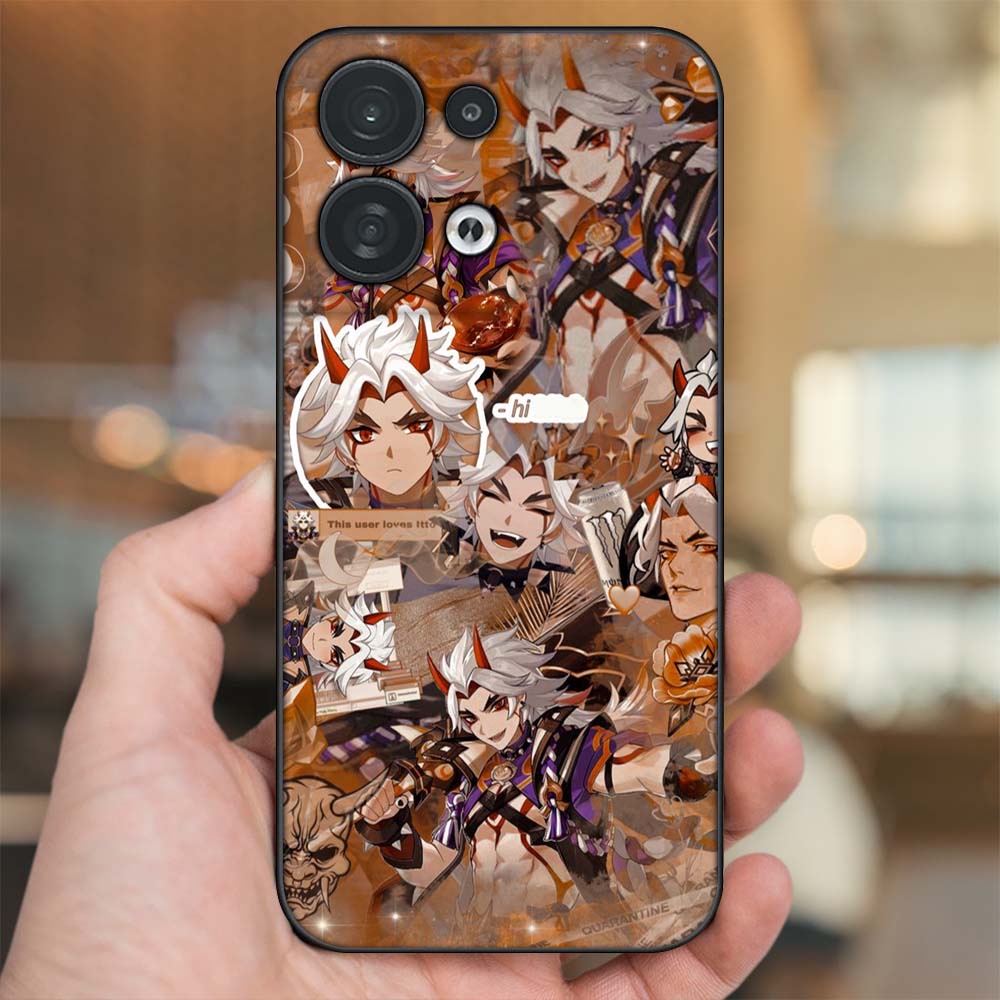 Ốp lưng Oppo Reno 8 5G viền đen in hình Arataki Itto Genshin Impact