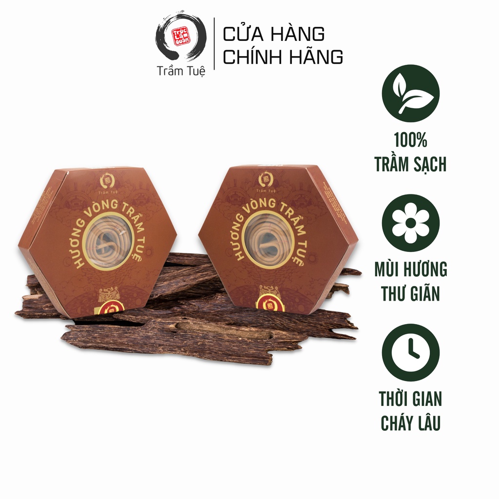 Nhang vòng trầm hương 24h Trầm Tuệ hộp 5 khoanh với mùi hương dễ chịu và không chứa hóa chất