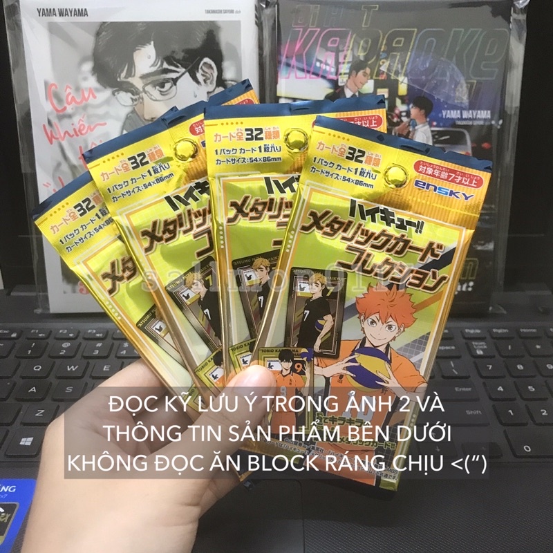 Pack Metal Card Haikyuu gói thẻ nhân phẩm random Chàng Khổng Lồ Tí Hon HQ