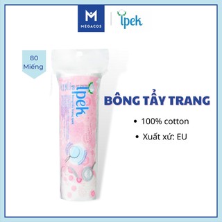 Bông tẩy trang mềm, không xù, có may viền IPEK 130 miếng