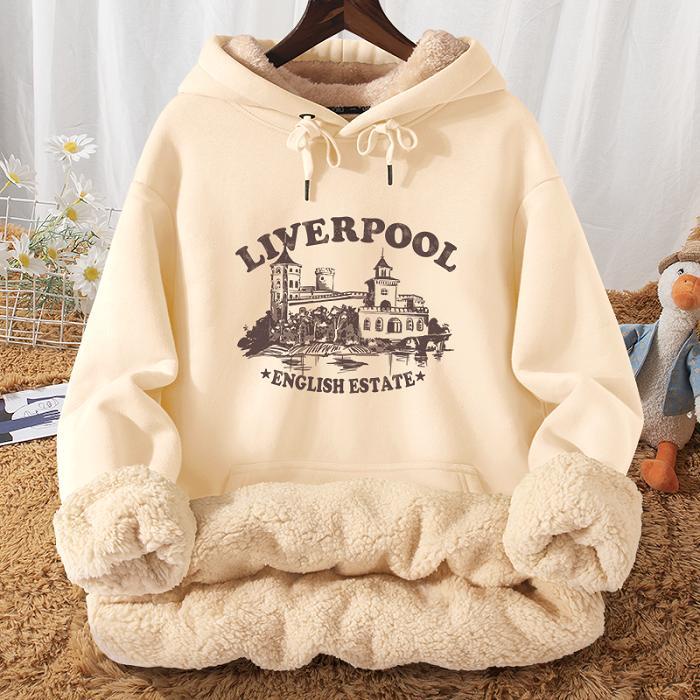 Áo Hoodie Lót Lông Cừu Dày Phong Cách Mới