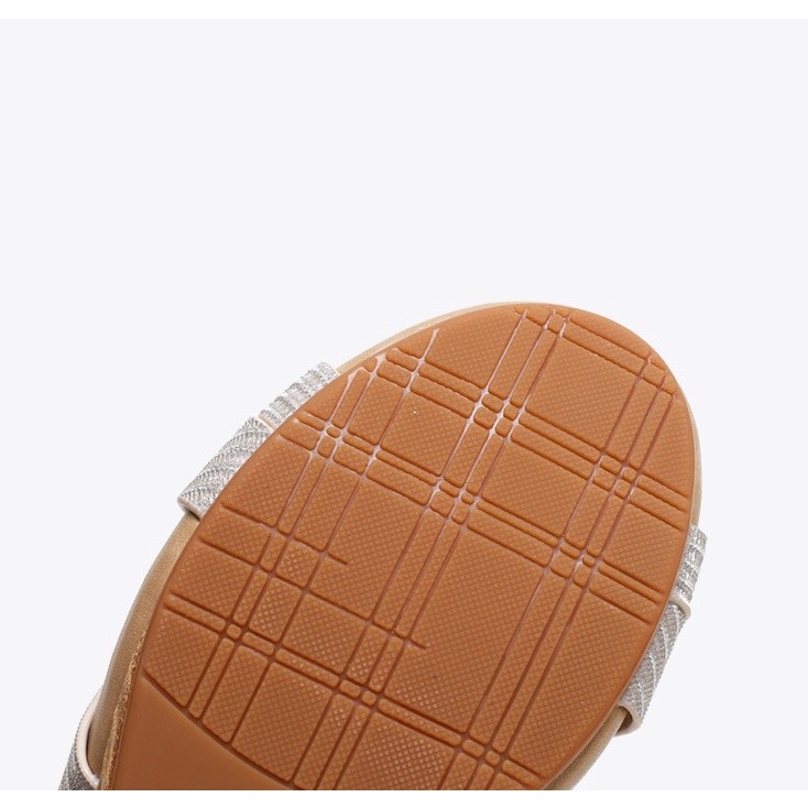 Giày sandal đế xuổng cao 5cm quai chéo ánh kim