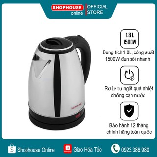 Ấm siêu tốc 1.8l sunhouse happytime htd1081 htd1088 - bảo hành 12 tháng