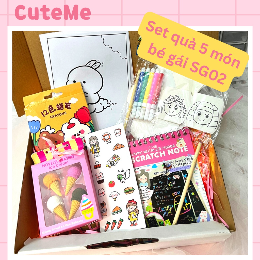Set quà 5 món cho bé CuteMe quà khen thưởng SG02 (bé gái)