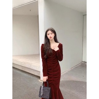 ĐẦM MIDI NHUNG ĐUÔI CÁ