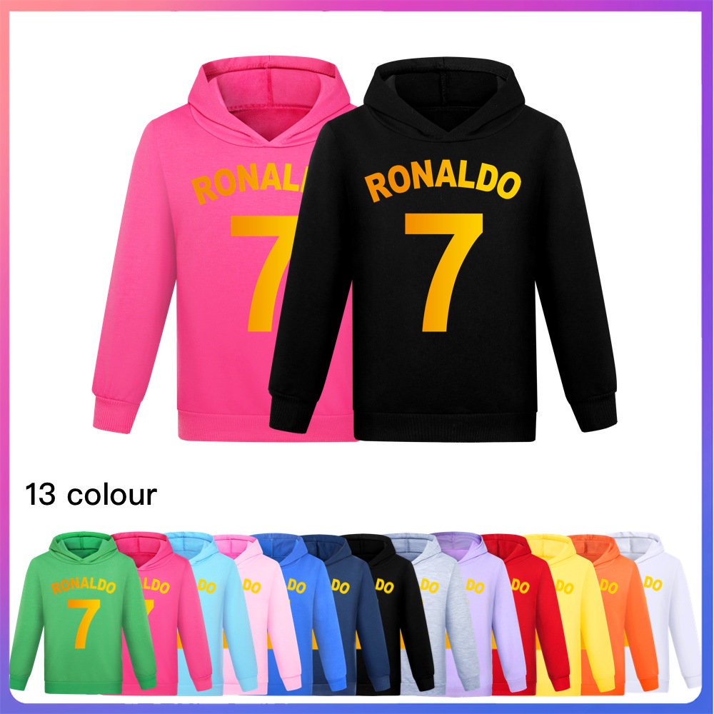 Áo Hoodie Thể Thao Tay Dài Mẫu Mới 2022 RONALDO 7 Tuổi Dành Cho Bé Trai Và Bé Gái 3-15 Tuổi