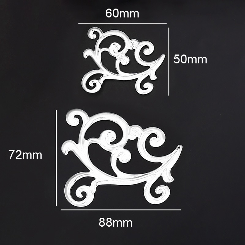 1 cặp 2 phiến họa tiết 71*90mm làm vương miện Lolita nguyên liệu làm trâm làm trang sức cổ trang