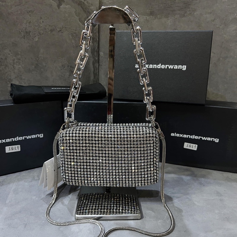 Túi wang đá Xích vàng - bạc bản 2 dây full box chuẩn loại đẹp