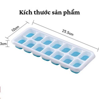 Khay làm đá silicon 14 ô có nắp đậy