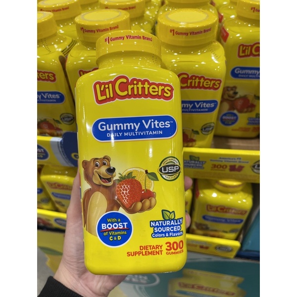 MẪU MỚI - Kẹo Dẻo Gummy Vites Daily Multivitamin - KẸO GUM GẤU TĂNG SỨC ĐỀ KHÁNG L'IL CRITTERS MỸ 30