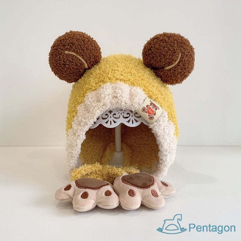 Nón Giữ Ấm Tai Gấu Hoạt Hình Dễ Thương Cho Bé