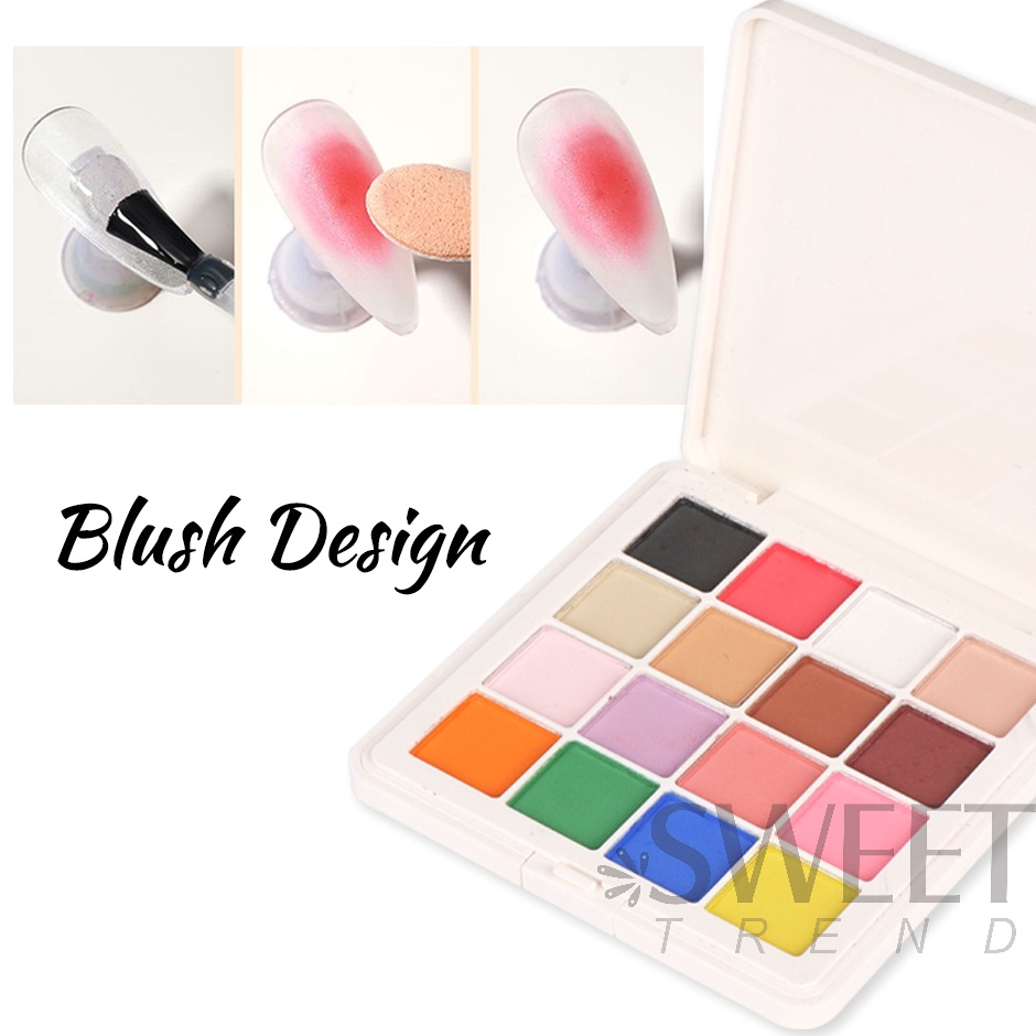 Bột tráng gương STZPRONAIL màu gradient 16 màu trơn dùng trang trí móng tay tiện dụng