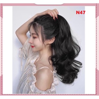 Tóc giả nữ ❤️freeship❤️ tóc giả ngoạm xoăn 40cm n47