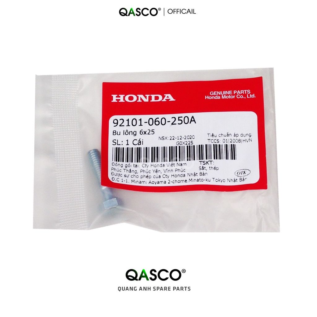 (92101060250A)Bu lông HONDA nhiều dòng xe 6x25 (66)