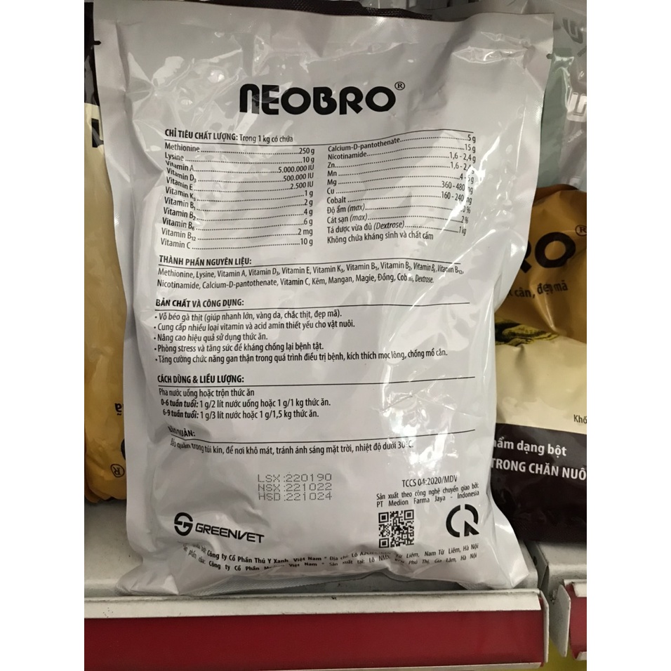 Neobro 1kg Siêu vỗ béo gà, vịt