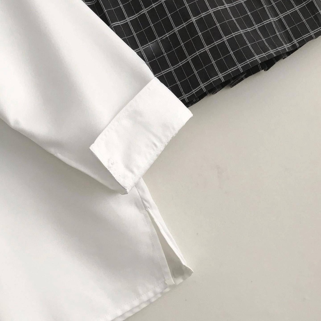 Áo Sơ Mi Trắng JEM CLOSET Dài Tay Chất vải Si Hàn mịn Thiết Kế Basic Dễ Phối DWON 10262