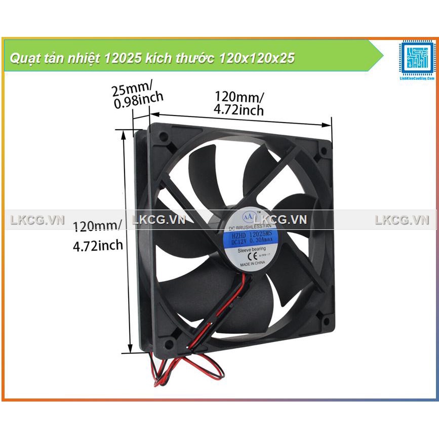 Quạt tản nhiệt 12025 kích thước 120x120x25
