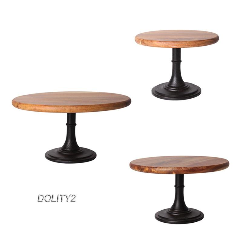 Giá Đỡ Trưng Bày Bánh Kem / Bánh Ngọt / Món Tráng Miệng Hình Tròn Bằng Gỗ Mộc Mạc Thủ Công