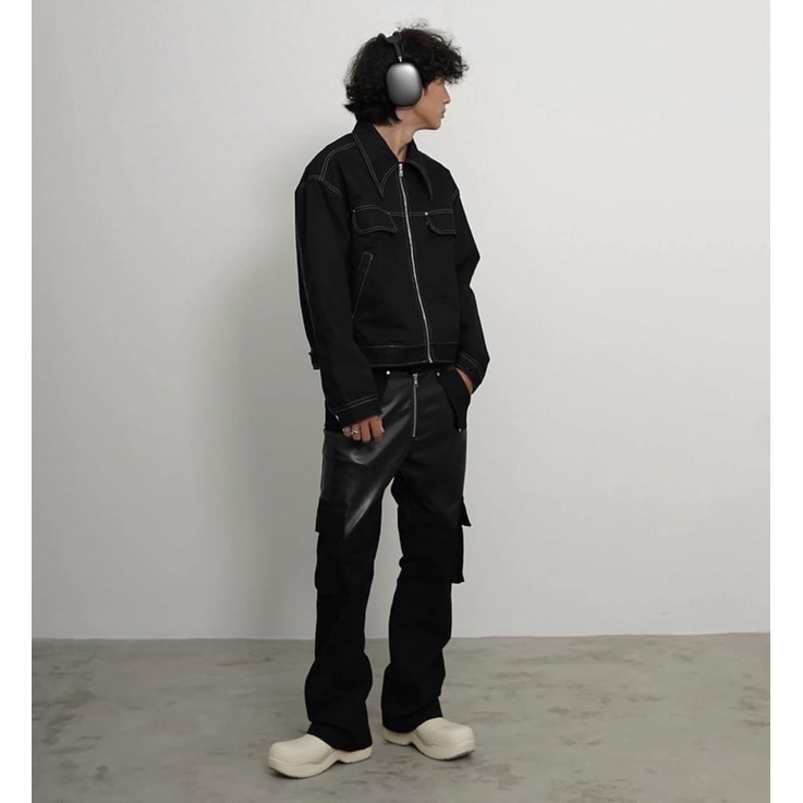 Quần túi hộp Maverik “Kaki Mix Faux Leather” chính hãng