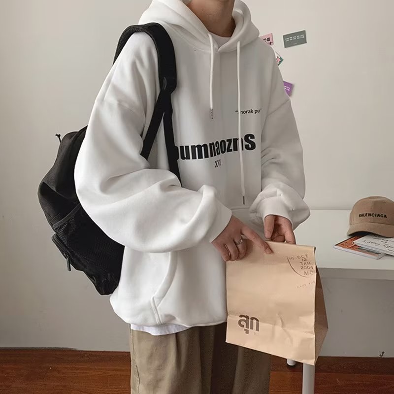 Áo Hoodie Màu Xanh Dương In Chữ bumn Phong Cách Hip Hop Đường Phố Hàn Quốc Thời Trang Cho Nam