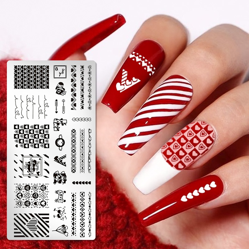 Miếng dán trang trí móng tay MTSSII bằng thép không gỉ phong cách Valentine độc đáo