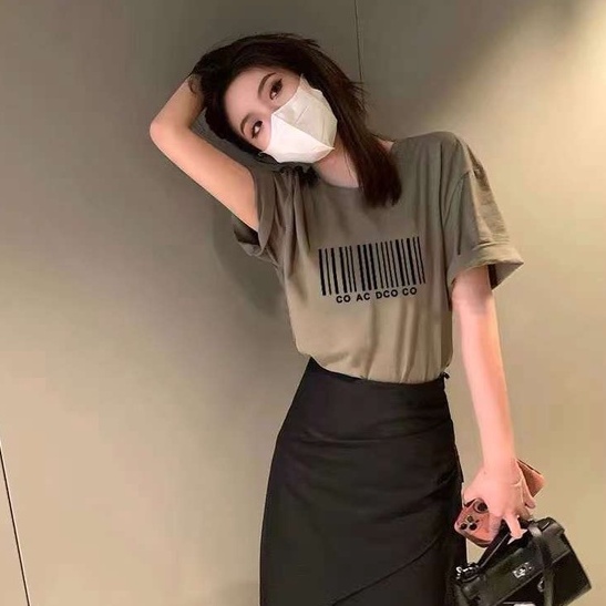 Áo Thun In Mã Vạch Cực Chất Đơn Giãn