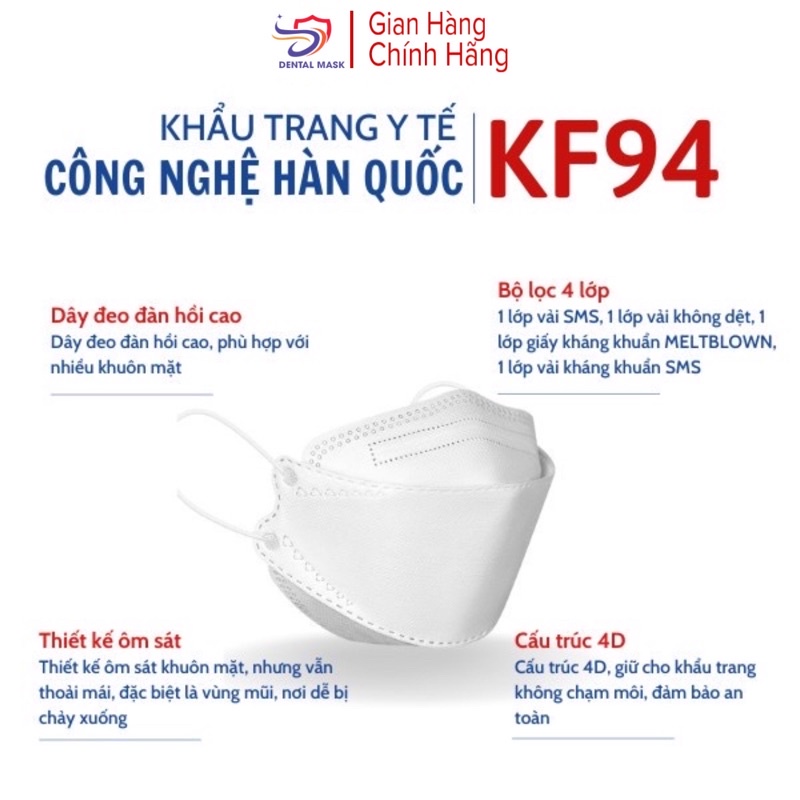 Thùng 300 chiếc khẩu trang y tế 4d kf94 hàn quốc dental mask chính hãng 4 - ảnh sản phẩm 4