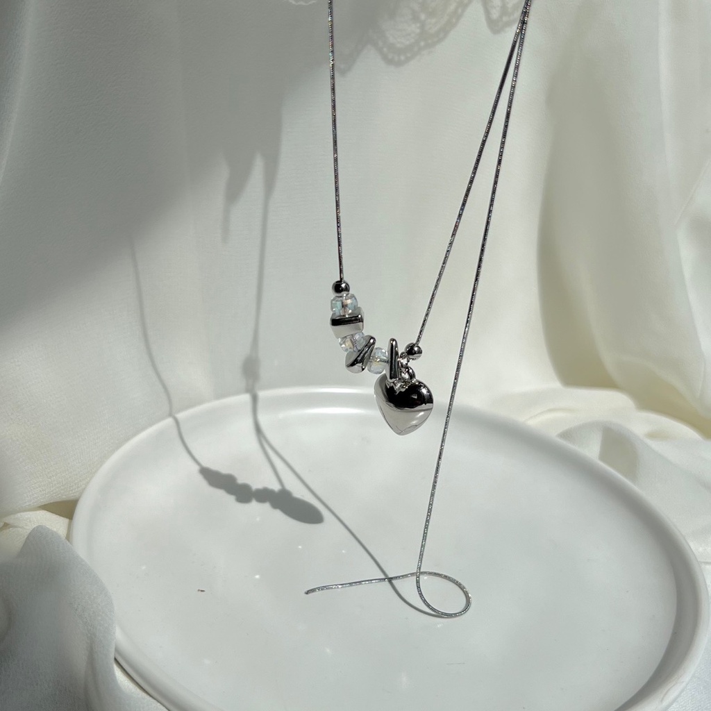 Dây chuyền mặt đá và trái tim N190 Choker Club