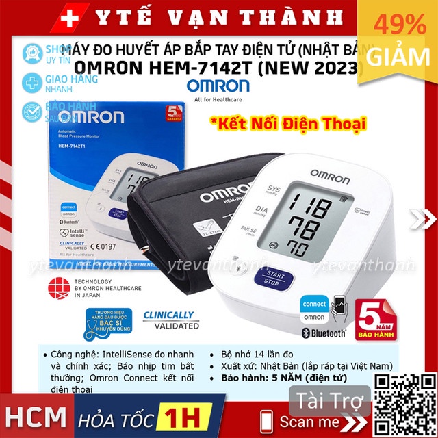 Máy Đo Huyết Áp Bắp Tay Omron HEM-7142T1 (7142 T1) | Bảo hành 5 năm -VT0842