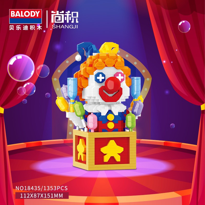 Bộ đồ chơi lắp ráp Chú Hề Rạp Xiếc - Mô hình 3D BALODY Nanoblock