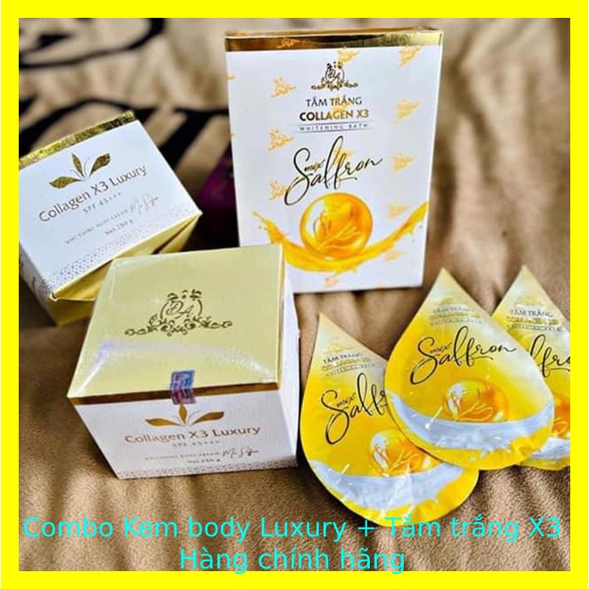 Combo Kem Body Collagen X3 Luxury và Kích trắng Colagen X3 công ty Mỹ phẩm Đông Anh