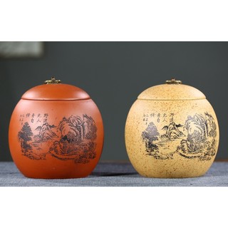 Hũ đựng trà tử sa nghi hưng nhãn quan sơn 500g