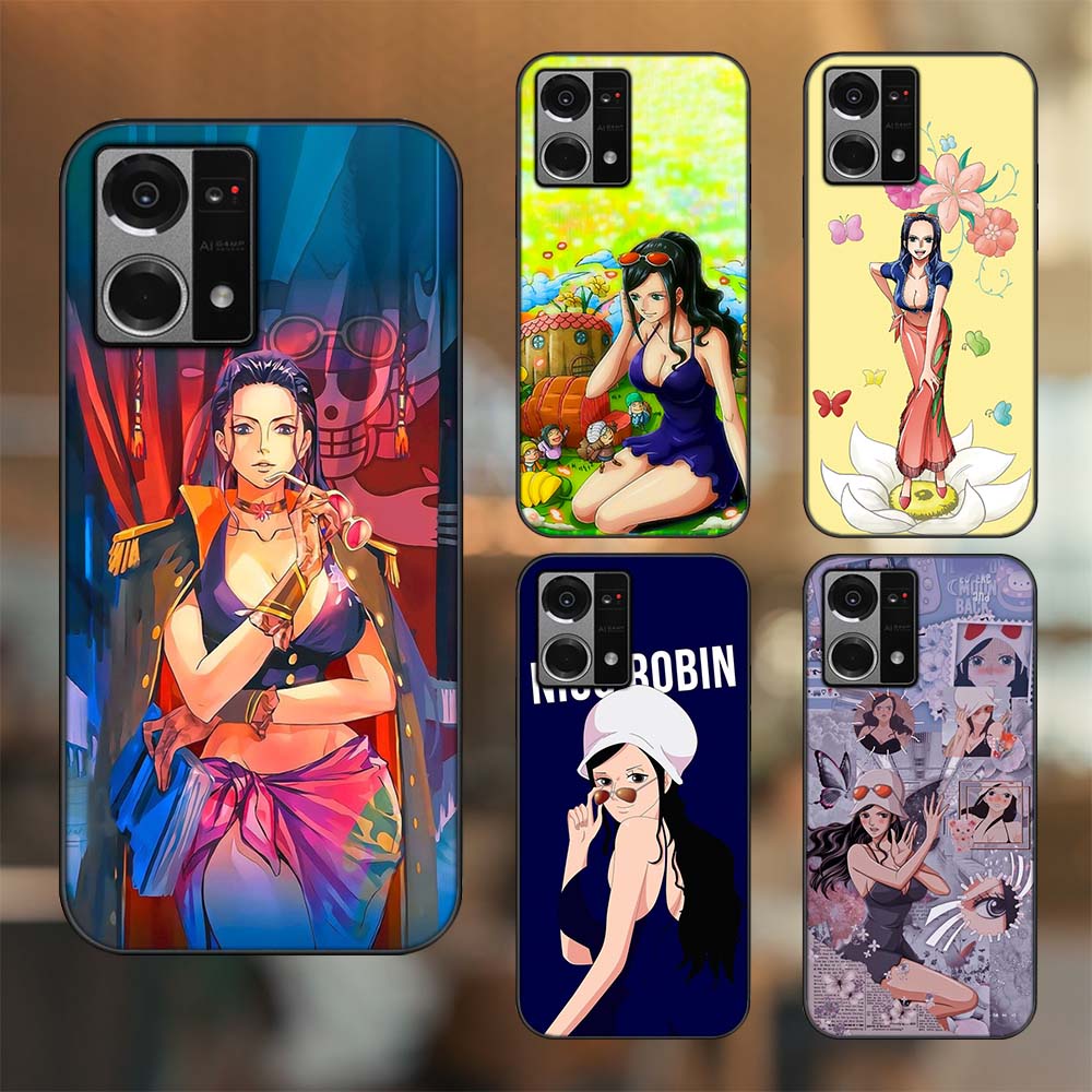Ốp lưng Oppo Reno 7 4G viền đen in hình Nico Robin One Piece Đảo Hải Tặc