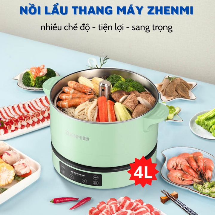 Nồi Lẩu Thang Máy Xiaomi Zhenmi - Công Suất 1500W , Tự Động Nâng Hạ , Nhiều Chế Độ Thông Minh ( Bảo Hành 2 Năm)